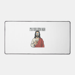 Lustige christliche Vater-Zitate Vintage Schreibtischunterlage