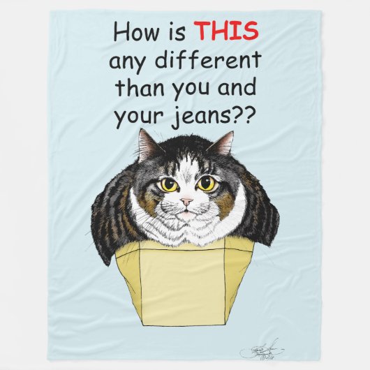 lustige Chubby Tabby Cat Box Fleecedecke (Vorderseite)