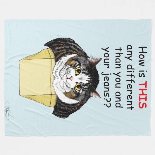 lustige Chubby Tabby Cat Box Fleecedecke (Vorderseite (Horizontal))