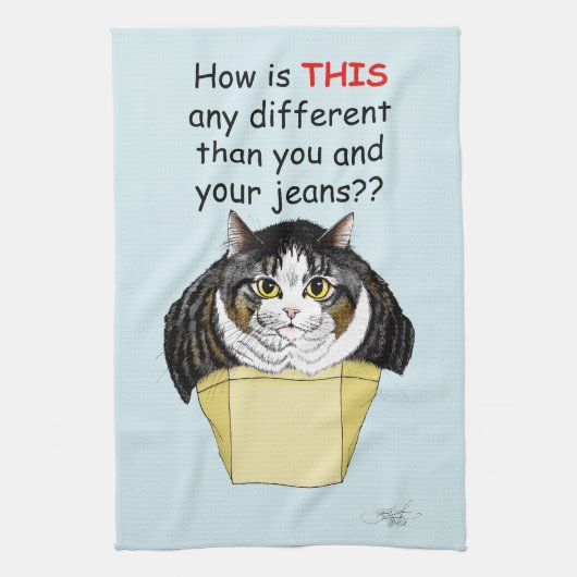 lustige Chubby Tabby Cat Box Geschirrtuch (Vertikal)