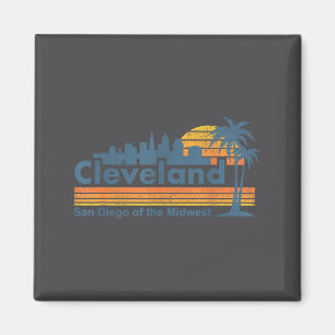 Lustige Cleveland Skyline San Diego des Mittleren Magnet