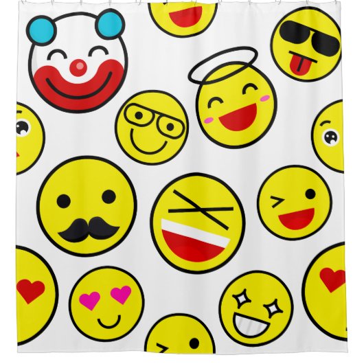 lustige Clown Emojis Duschvorhang (Vorderseite)