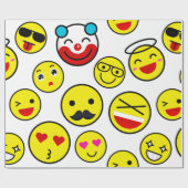 lustige Clown Emojis Geschenkpapier (Flach)