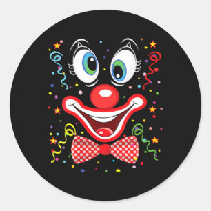 Lustige Clown-Kostüme für Kinder Karneval Damen Runder Aufkleber
