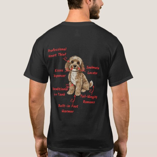 Lustige Cockapoo-Anatomie - Einzigartiges Valentin T-Shirt (Rückseite)
