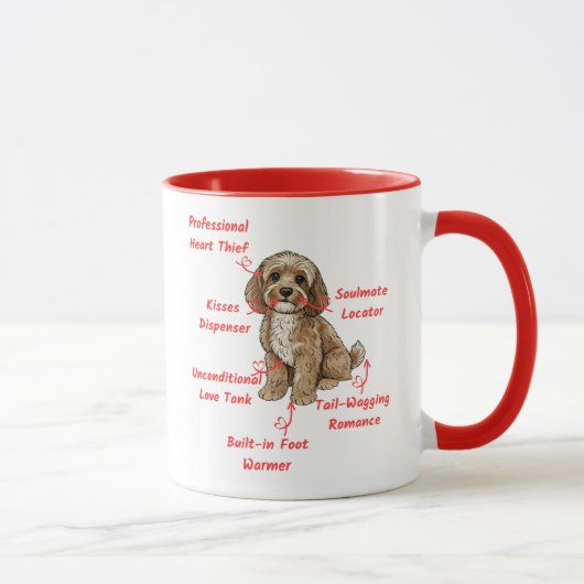 Lustige Cockapoo-Anatomie - Einzigartiges Valentin Tasse (Rechts)