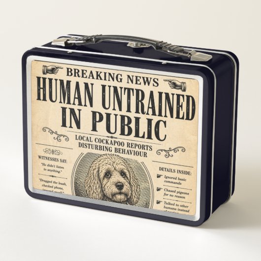 Lustige Cockapoo-Zeitungs-Lunchbox als Geschenk fü Metall Brotdose (Rückseite)