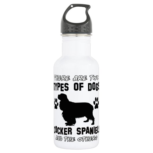 Lustige cocker spaniel-Entwürfe Edelstahlflasche (Vorderseite)