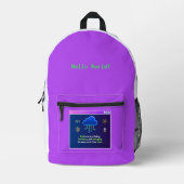 Lustige Coding-Residenz, Retro-Synthwave-Neon-Hack Bedruckter Rucksack (Vorderseite)