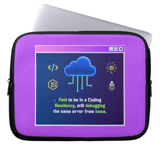 Lustige Coding-Residenz, Retro-Synthwave-Neon-Hack Laptopschutzhülle (Vorderseite)