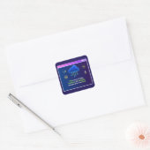 Lustige Coding-Residenz, Retro-Synthwave-Neon-Hack Quadratischer Aufkleber (Umschlag)
