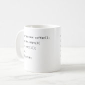 Lustige Coding var coffee = new Coffee() Programmi Kaffeetasse (Vorderseite Links)