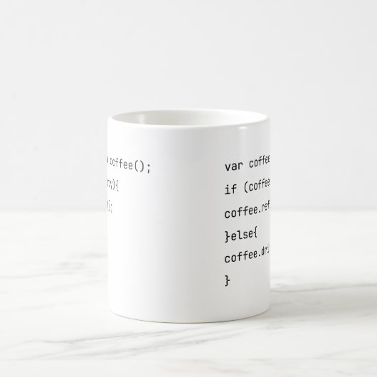 Lustige Coding var coffee = new Coffee() Programmi Kaffeetasse (Mittel)