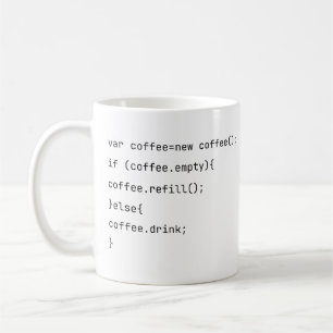 Lustige Coding var coffee = new Coffee() Programmi Kaffeetasse