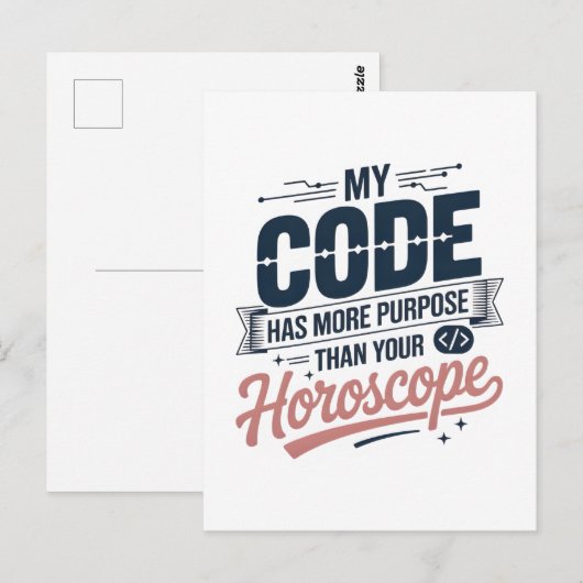 Lustige Coding-Zitat AI-Programmierer-Design Postkarte (Vorne/Hinten)