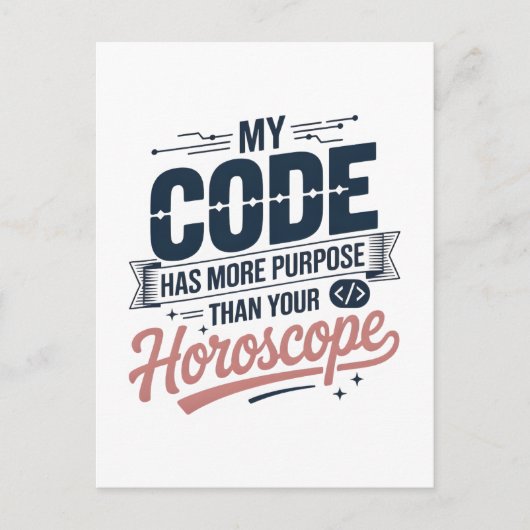 Lustige Coding-Zitat AI-Programmierer-Design Postkarte (Vorderseite)