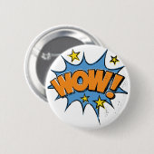 Lustige Comic-Cartoon-Explosion mit Nizza wow-Text Button (Vorne & Hinten)