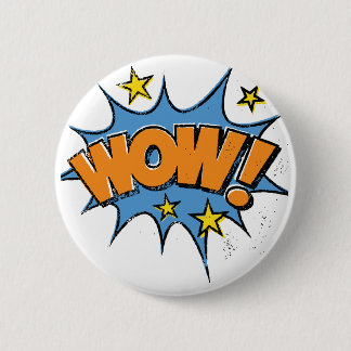 Lustige Comic-Cartoon-Explosion mit Nizza wow-Text Button