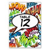 Lustige Comic- Pop-Art-Tischnummer Tischnummer (Vorderseite)