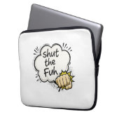 Lustige Comic-Style-"Halt die Klappe"-Laptop-Hülle Laptopschutzhülle (Vorderseite Links)