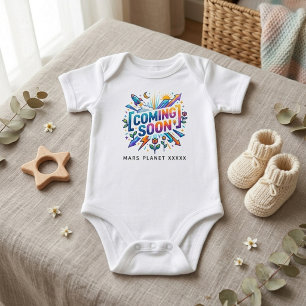 Lustige Coming Soon Geburt, Schwangerschafts-Ankün Baby Strampler