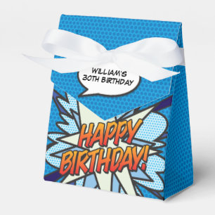 Lustige coole blaue moderne Comic-Heft-Geburtstag  Geschenkschachtel