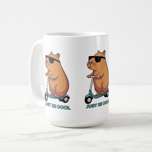 Lustige Coole Capybara Roller Vibes Tasse (Vorderseite Links)