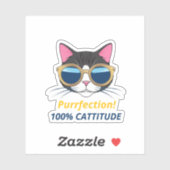 lustige Coole Cat Purrfection Aufkleber (Blatt)