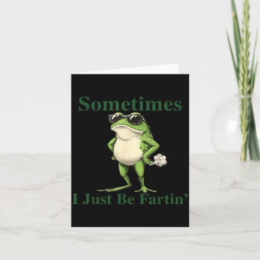 Lustige coole Frosch-Grafik Manchmal bin ich einfa Karte (Vorderseite)