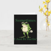 Lustige coole Frosch-Grafik Manchmal bin ich einfa Karte (Gelbe Blume)