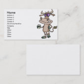 lustige coole Kuh mit Karikaturencharakter Visitenkarte (Vorne/Hinten)
