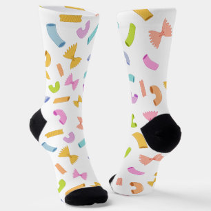 Lustige, coole Pasta-Makkaroni, farbenfrohes Muste Socken