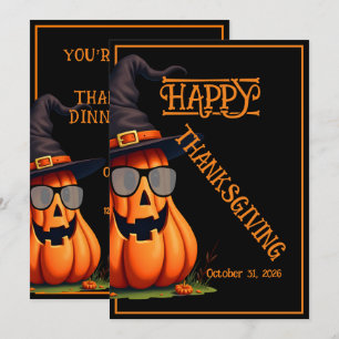 LUSTIGE COOLE PUMPKIN CUTE GLÜCKLICHE ERNTEDANKFES EINLADUNG