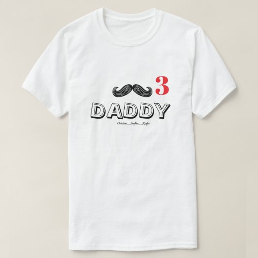lustige coole Schnurrbart-Taddy & Kids-Namen T-Shirt (Design vorne)