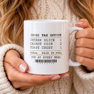 Lustige Corgi-Tasse 'Corgi-Steuer: Eine Käsescheib Kaffeetasse