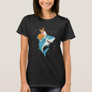Lustige Corgis auf einem Hai, Lustige Kostüm Corgi T-Shirt
