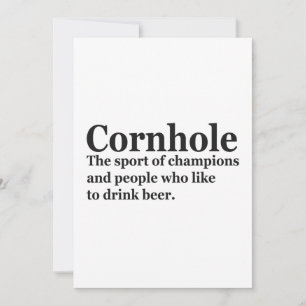 Lustige Cornhole-Definition Cornhole-Spiel Sport-G Einladung