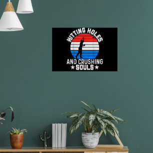 Lustige Cornhole-Trefferlöcher und zerschmetterte  Poster