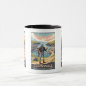 Lustige Cornwall WPA-Stil Kaffeetasse (Zentrum)