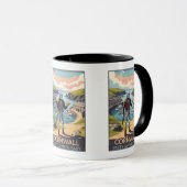 Lustige Cornwall WPA-Stil Kaffeetasse (VorderseiteRechts)