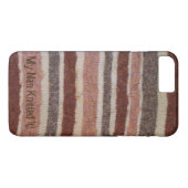 lustige Cottcore-handgestrickte braune Streifen Case-Mate iPhone Hülle (Rückseite (Horizontal))