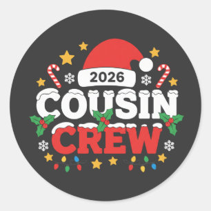 Lustige Cousin-Crew-Kids-Familientreffen 2026  Runder Aufkleber