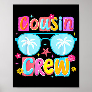 Lustige Cousin-Crew Sommerferien Reise Strand Poster