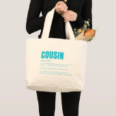 Lustige Cousin-Definition Jumbo Stoffbeutel (Vorderseite (Produkt))