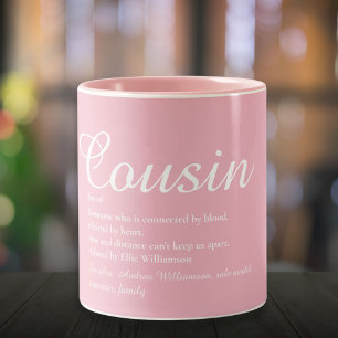 Lustige Cousine Definition Elegantes Skript Girly  Zweifarbige Tasse