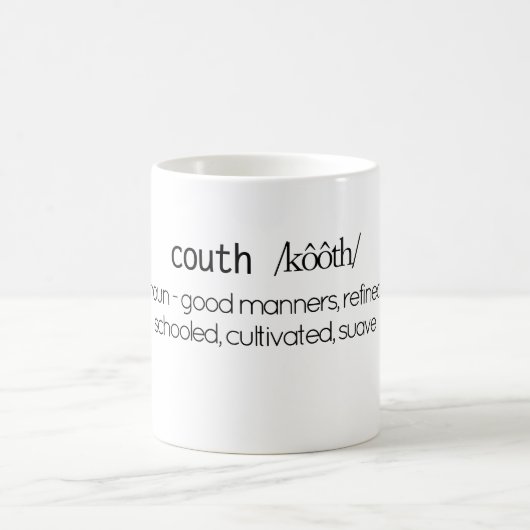 Lustige Couth Definitions-weißer Kaffee-Tasse Kaffeetasse (Mittel)