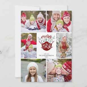 Lustige COVID-19 FROHE ChristMASKEN Gesichtsmaske Feiertagskarte