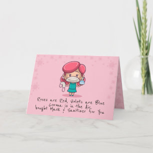 Lustige COVID Valentinstag Grußkarte zum Falten Karte