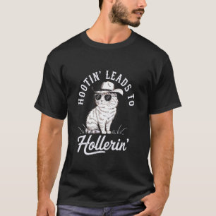 Lustige Cowboy-Katze Hootin führt zu Hollerin Sout T-Shirt
