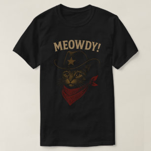 Lustige Cowboy-Katze "Meowdy" Western-Design T-Shirt